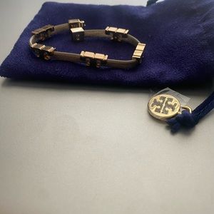 Tory Burch Serif-T Stackable Metallic Bracelet